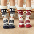 Sokken Dames Kerst Winter Geborduurd - Rood - Blauw