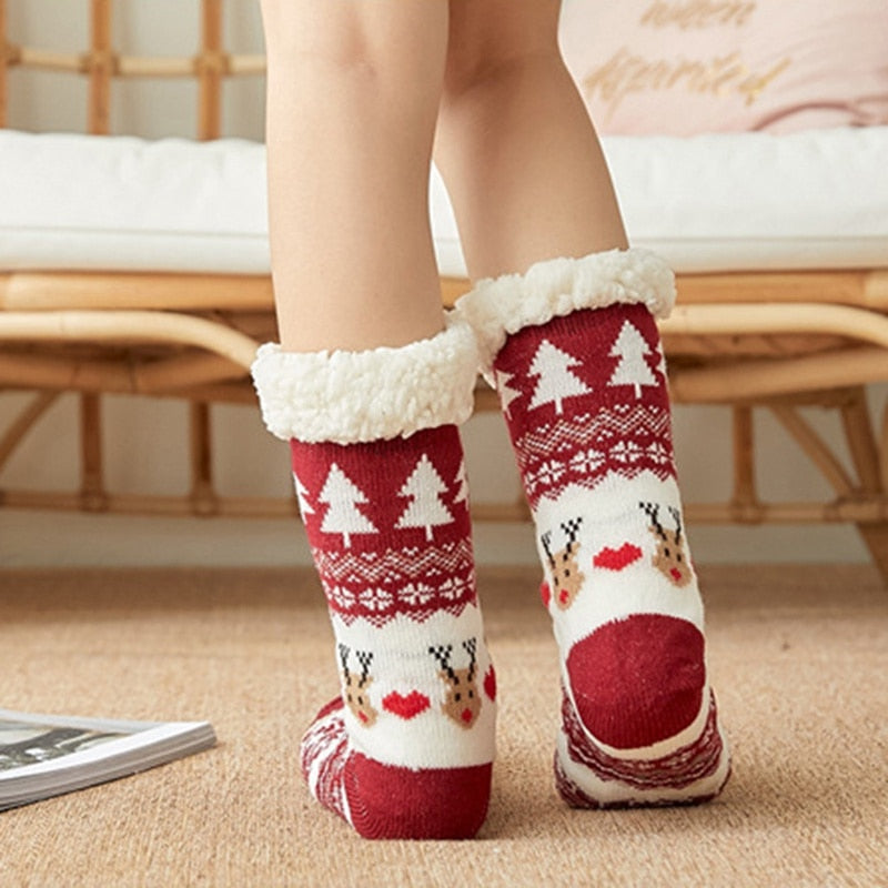 Sokken Dames Kerst Winter Geborduurd