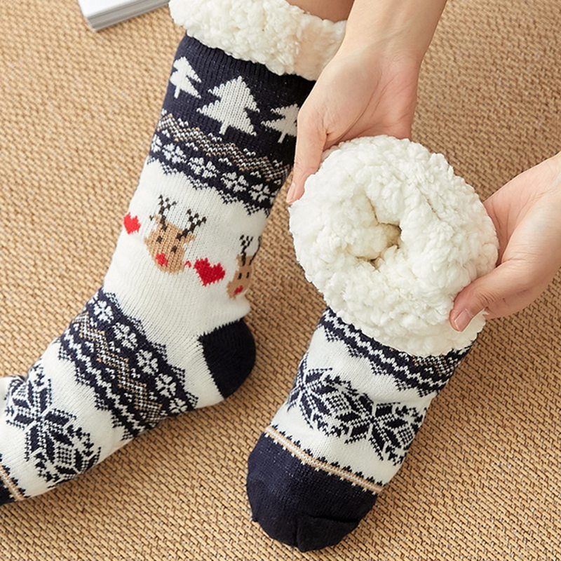 Sokken Dames Kerst Winter Geborduurd