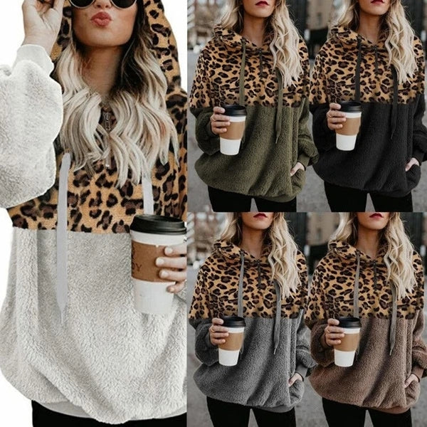 Hoodie Dames Loose Fit Pluche Colour-Block
