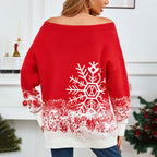 Kersttrui Dames Off Shoulder Sneeuwvlok – Off Shoulder Trui