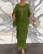 Jurk Dames Elegante Chiffon Maxi - Chiffon - Groen