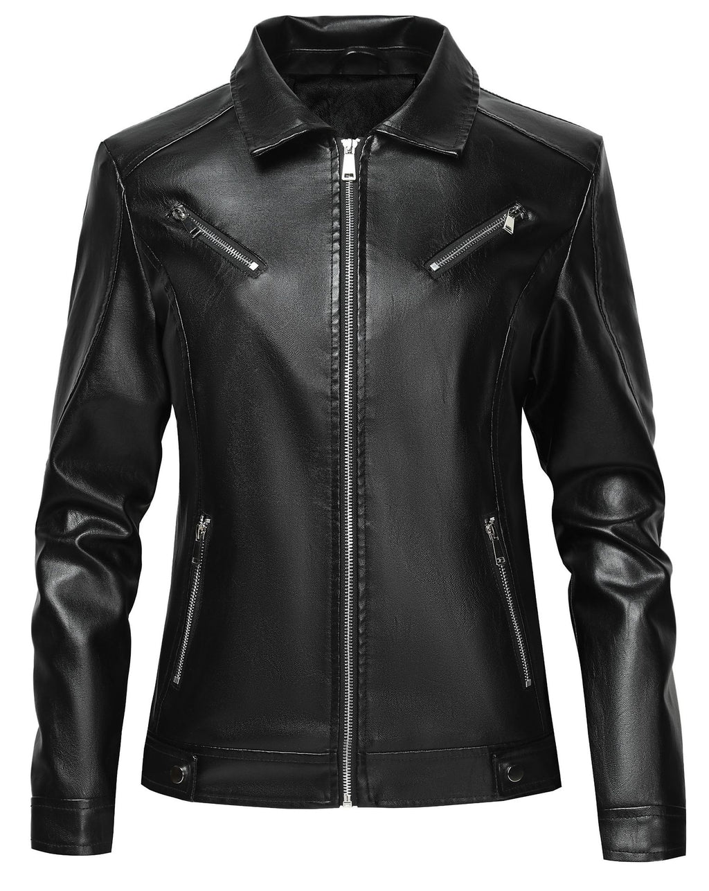 Leren Jas Dames Slim Fit Koreaanse Stijl Streetwear