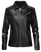 Leren Jas Dames Slim Fit Koreaanse Stijl Streetwear