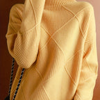 Miss | Trui Dames Oversized Hoge Kraag Ruitpatroon - Gebreid