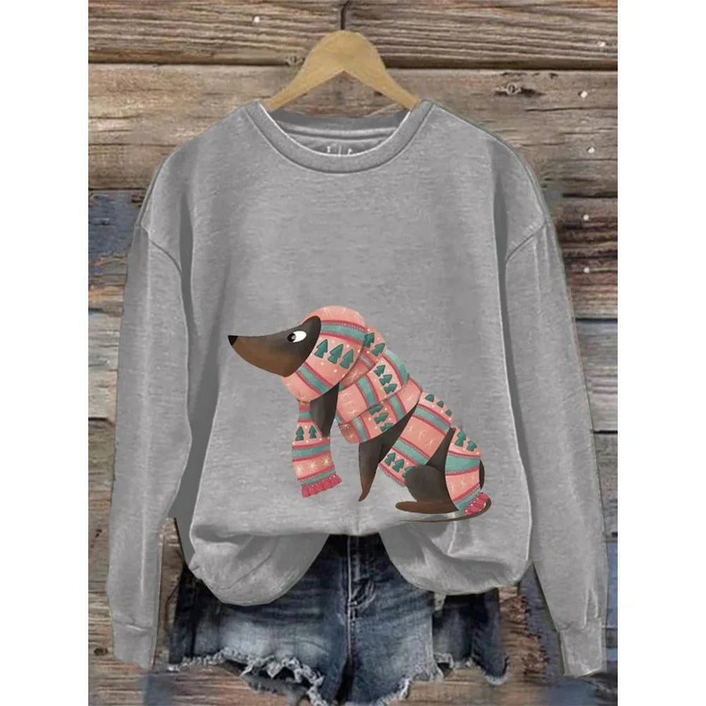 Hoodie Dames Ronde Hals Relaxed Fit Lange Mouw