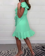 Jurk Dames Elegant Aansluitend Vloeiend - Viscose