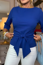 Top Dames Strik Taille Vrouwelijk - Polyester - Blauw