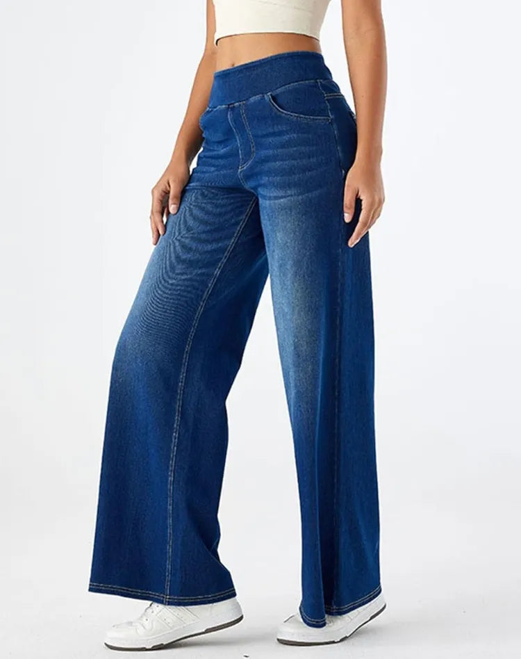 Miss | Jeans Dames Hoge Taille Elastische Band - Denim