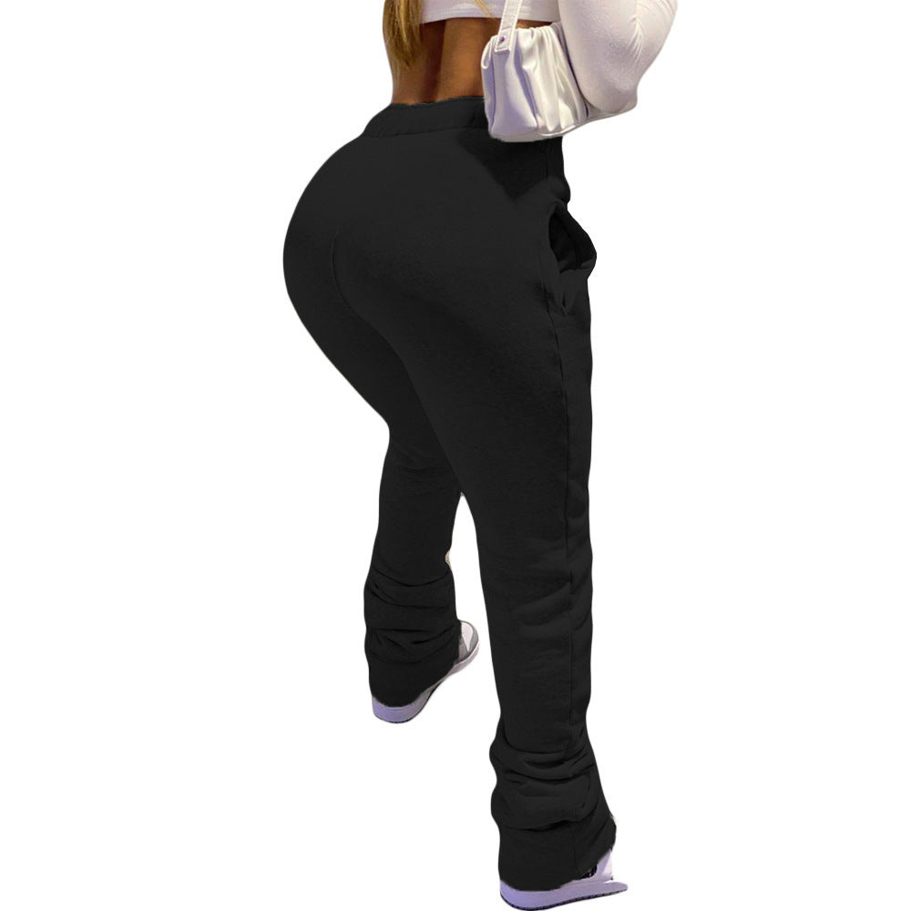 Broek Dames Loose Fit Rechte Pijp Trekkoord