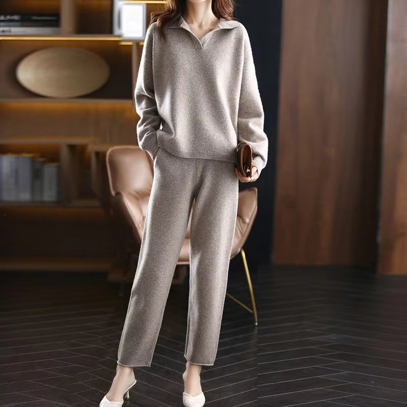 Miss | Tweedelige Set Dames Polokraag – Co-ord Set Kasjmier