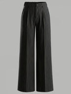 Miss | Pantalon Dames Krijtstreep Hoge Taille Rechte Pijp