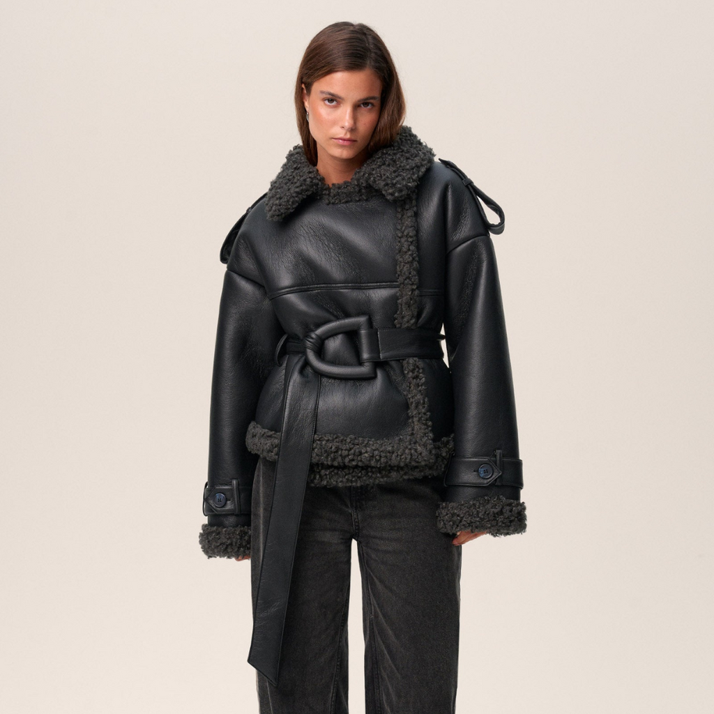 Jas Dames Sherpa Oversized met Ceintuur