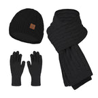 Winterset Dames Muts, Sjaal en Handschoenen - Zwart