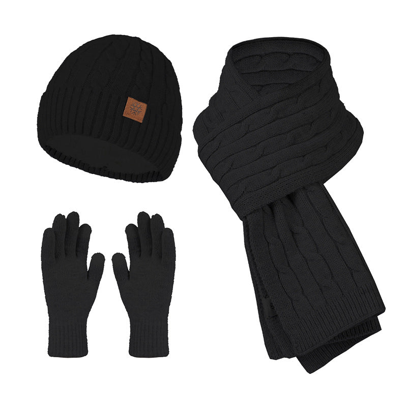 Winterset Dames Muts, Sjaal en Handschoenen - Zwart