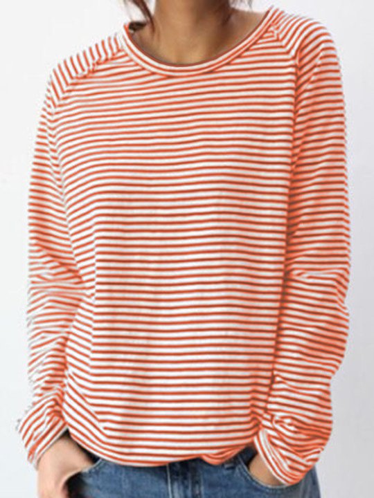 Miss | Hoodie Dames Gestreept Relaxed Fit Lange Mouw