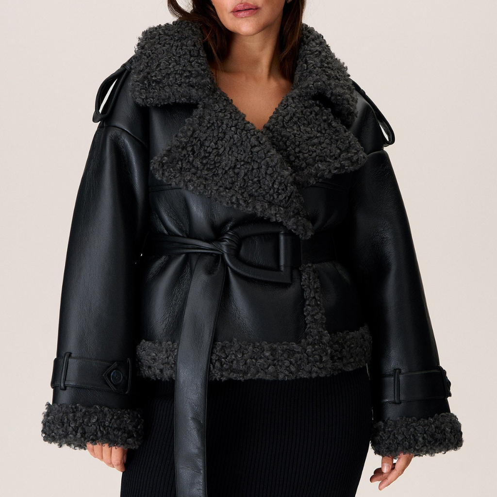 Jas Dames Sherpa Oversized met Ceintuur