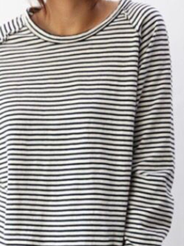 Miss | Hoodie Dames Gestreept Relaxed Fit Lange Mouw