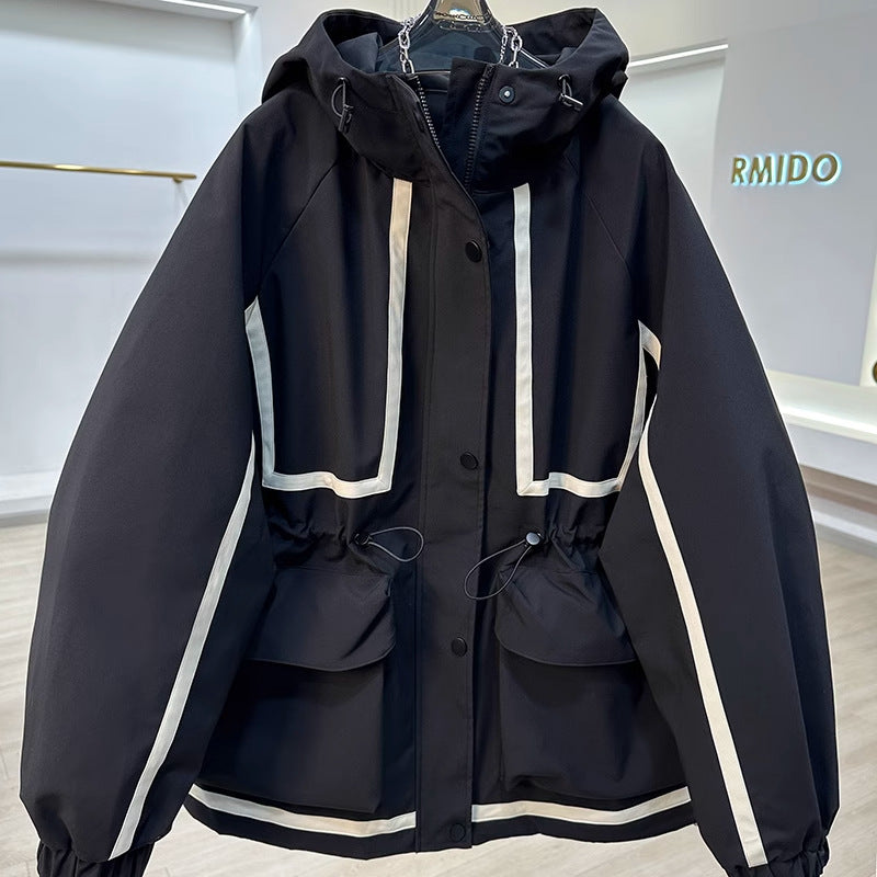 Jas Dames Colorblock Lint-detail Casual Pasvorm