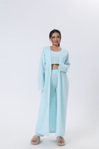 Nachtkleding Dames 3-Delig Fluffy Loungewear Wijde Pijpen