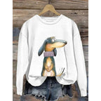 Hoodie Dames Ronde Hals Relaxed Fit Lange Mouw