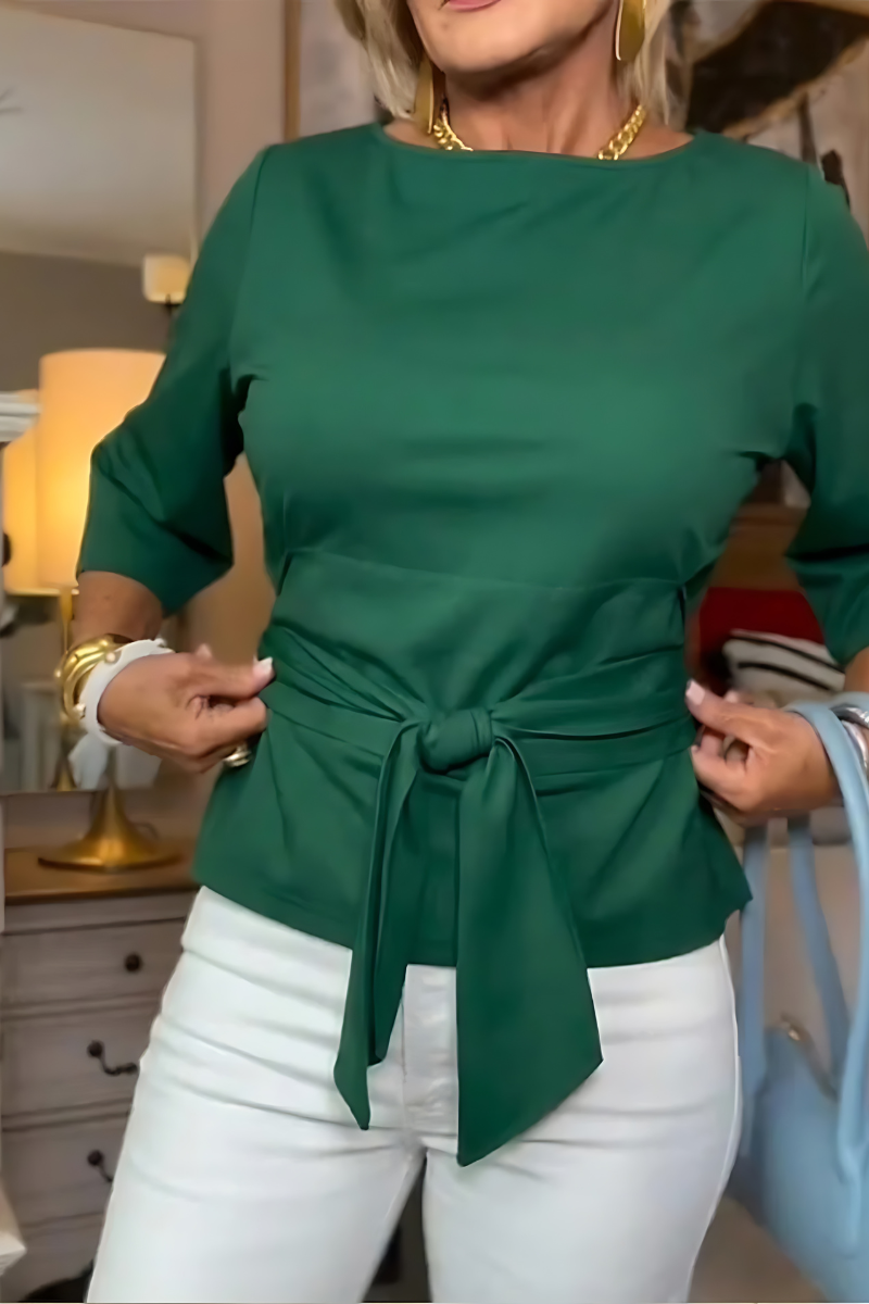 Top Dames Strik Taille Vrouwelijk - Polyester - Groen (Bijna uitverkocht)