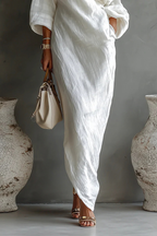 Jurk Dames One Shoulder Maxi Elegant - Chiffon