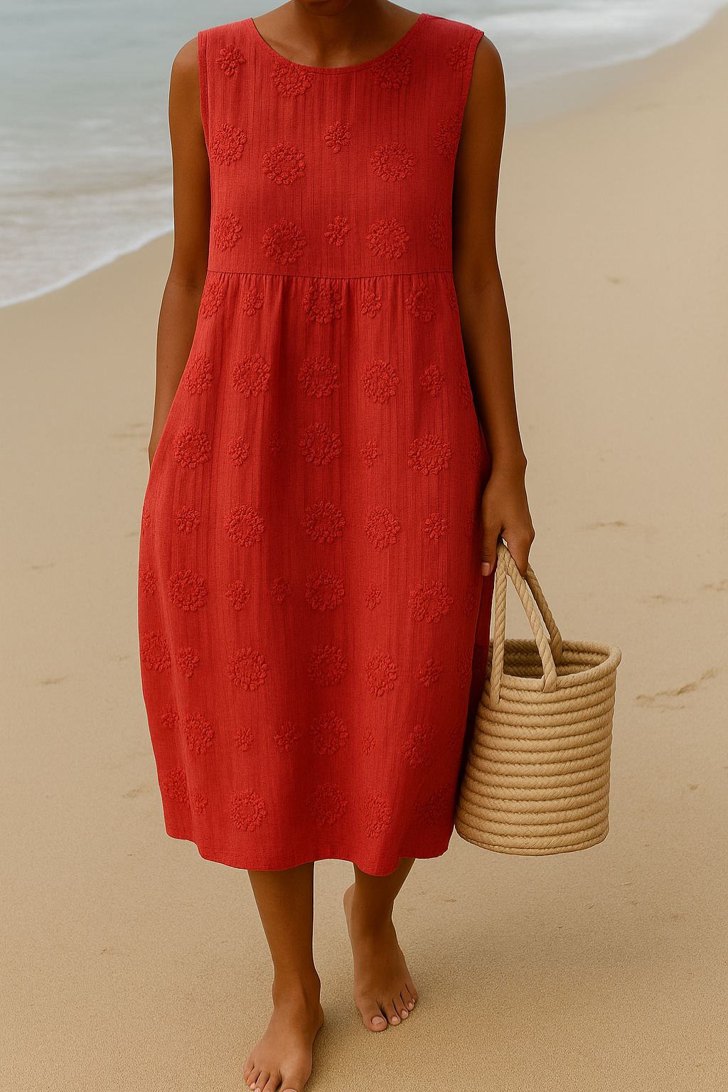 Miss | Jurk Dames Midi Mouwloos Elegant - Polyester