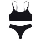 Lingerie Dames Huidtint Naadloze Bralette & Tanga Set Nylon – Dagelijks Comfort