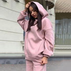 Co-ord set Dames Capuchon Casual Effen Tweedelig