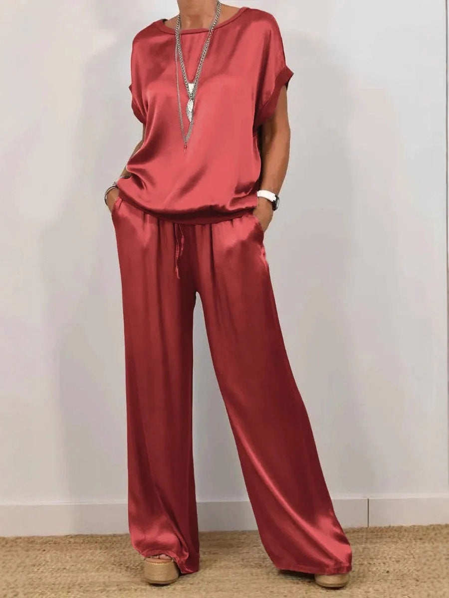 Co-ord set Dames Losse Blouse Wijde Pijpen Casual