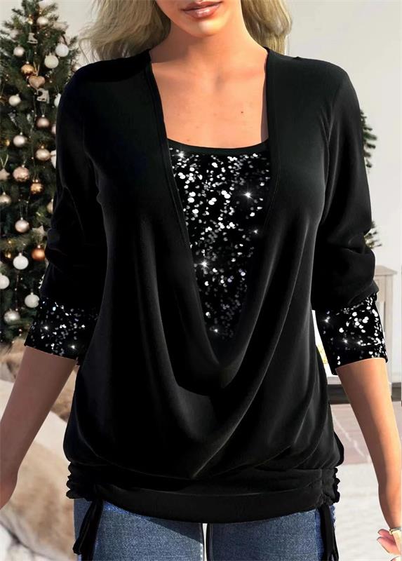 Blouse Dames Pailletten Eigentijds Veelzijdig