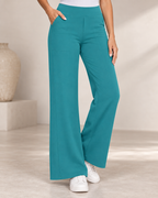 Broek Dames Wijde Pijpen Hoge Taille Elastische Band