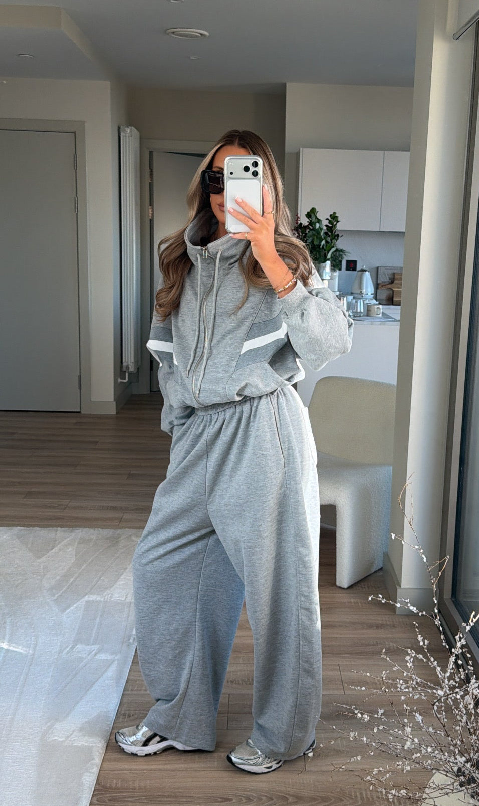 Jas Dames Oversized Trechterhals Rits Contraststreep