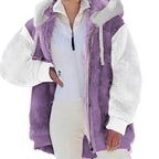 Jas Dames Oversized Fleece Capuchon Rits