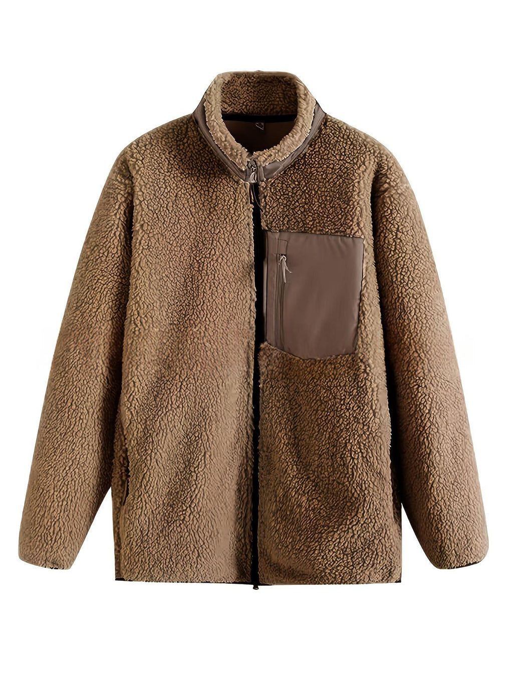Jas Dames Fleece Loose Fit Rits Casual