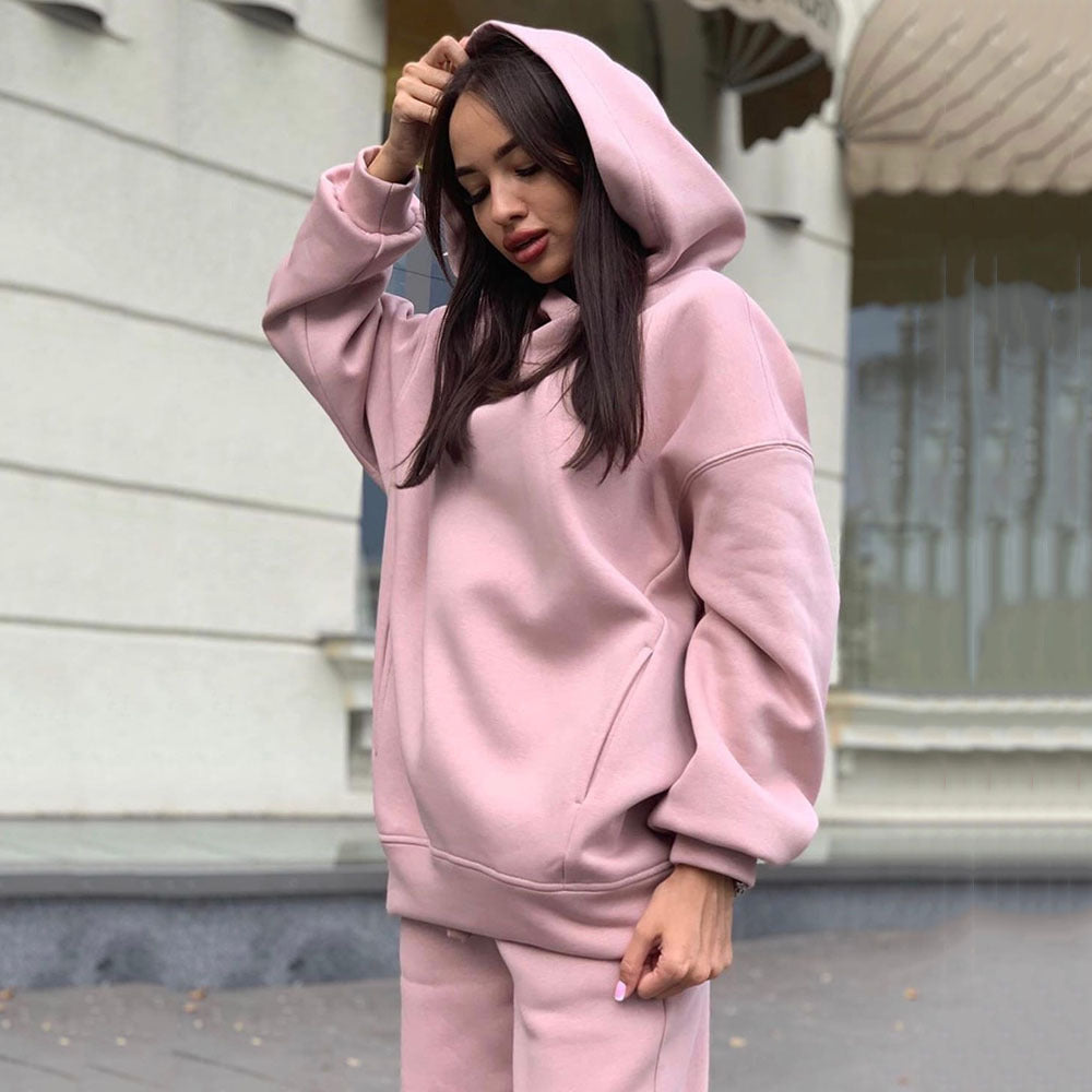 Co-ord set Dames Capuchon Casual Effen Tweedelig
