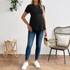 Blazer Dames Ronde Hals Korte Mouw A-lijn