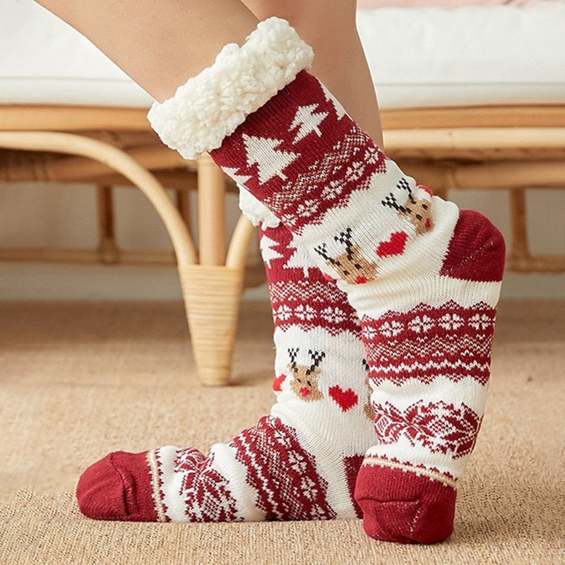 Sokken Dames Kerst Winter Geborduurd