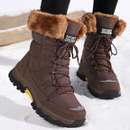 Miss | Snowboots Dames Hoge Schacht Bontkraag Gripzool