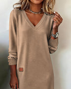 Jurk Dames Herfst/Winter Midi Gebreid - Trui