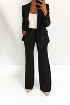 Tweedelige Set Dames Klassiek Pak met Blazer – Co-ord Set