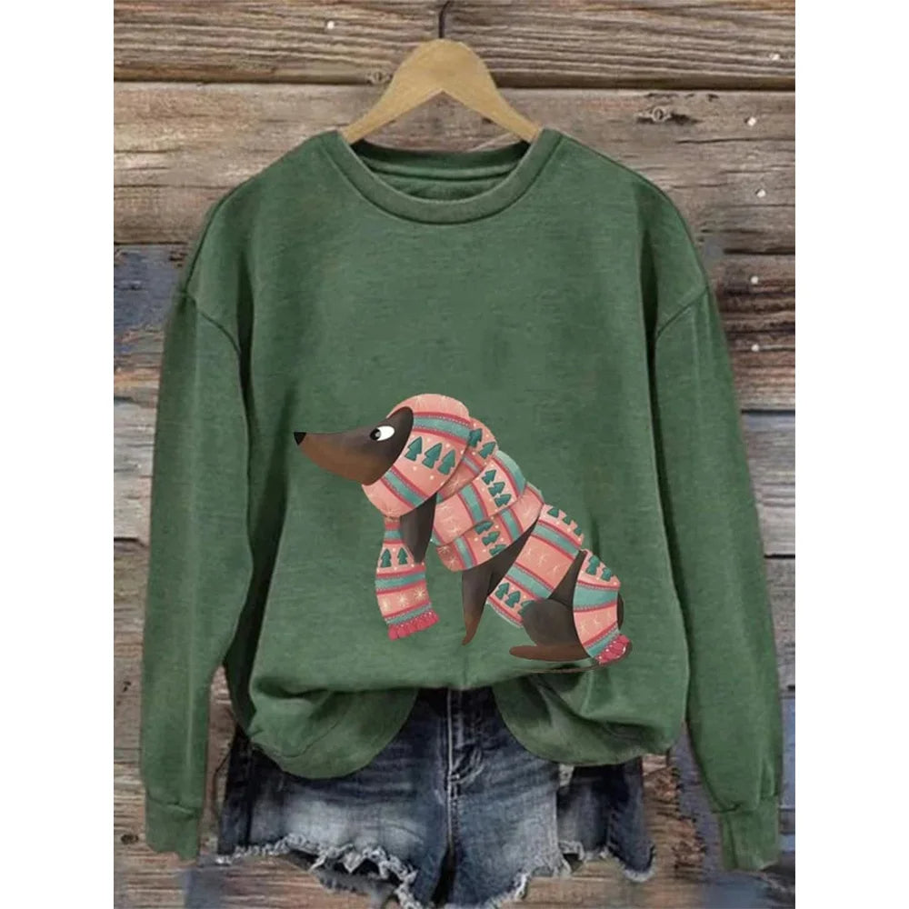 Hoodie Dames Ronde Hals Relaxed Fit Lange Mouw