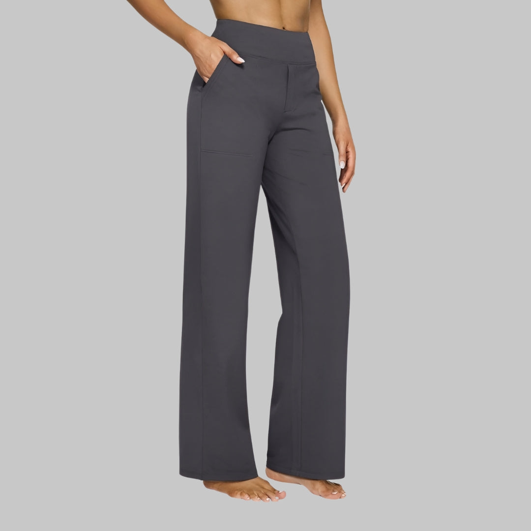Miss | Broek Dames Hoge Taille Rechte Pijpen met Zakken