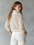 Trui Dames Half-Zip Open Gebreid Oversized