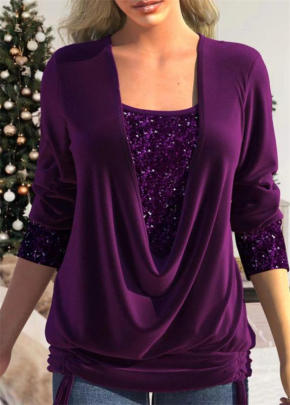 Blouse Dames Pailletten Eigentijds Veelzijdig