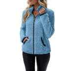 Jas Dames Dubbelzijdig Fleece Rits Capuchon