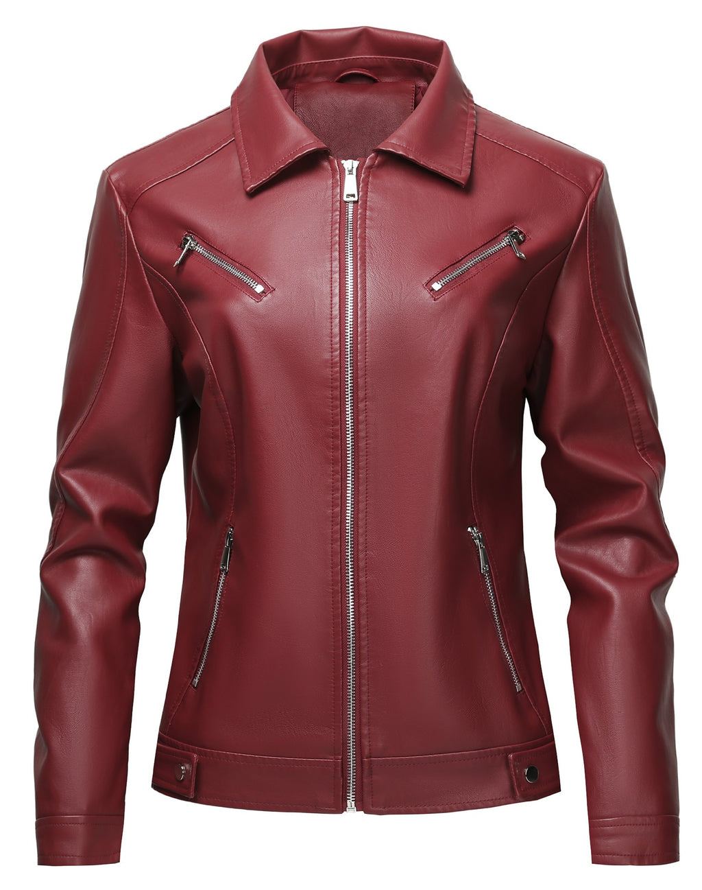 Leren Jas Dames Slim Fit Koreaanse Stijl Streetwear