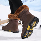 Miss | Snowboots Dames Hoge Schacht Bontkraag Gripzool