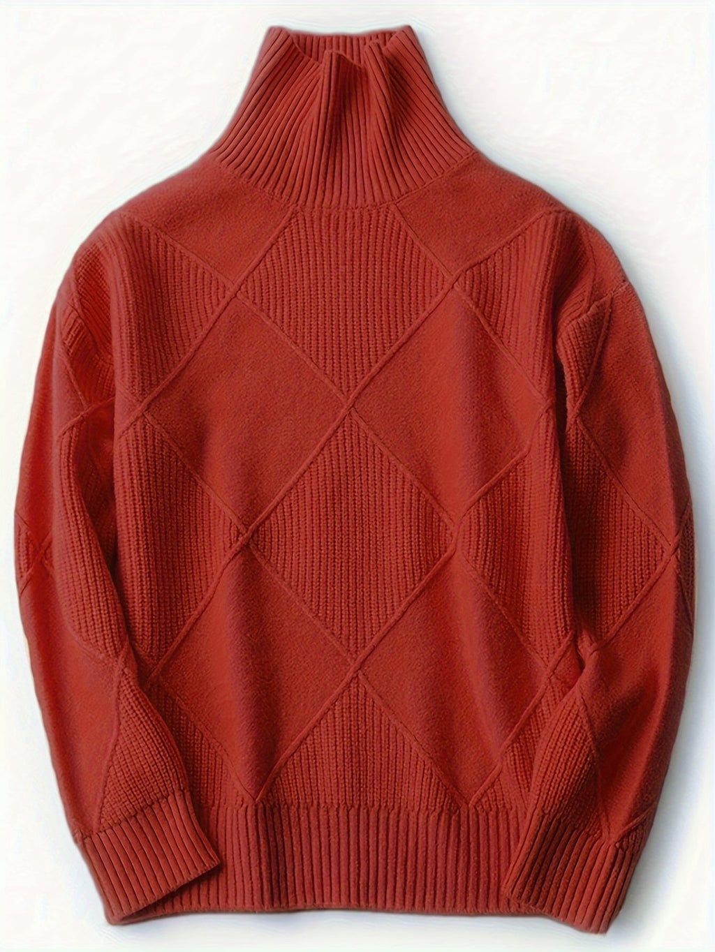 Miss | Trui Dames Oversized Hoge Kraag Ruitpatroon - Gebreid